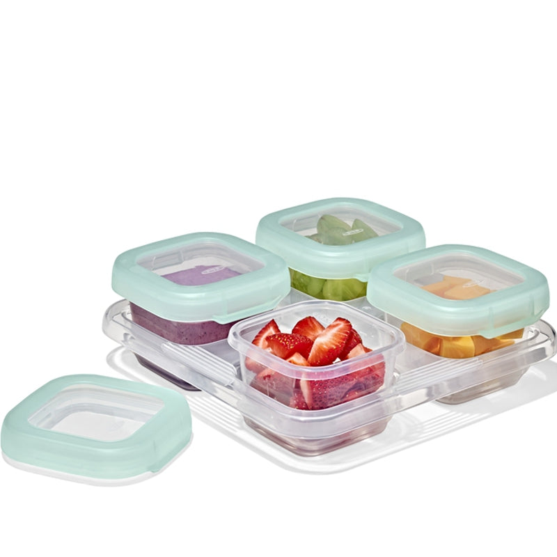 Oxo Tot - BABY BLOCKS SET OF 4 FOOD STORAGE CONTAINERS, 4 OZ - OPAL
