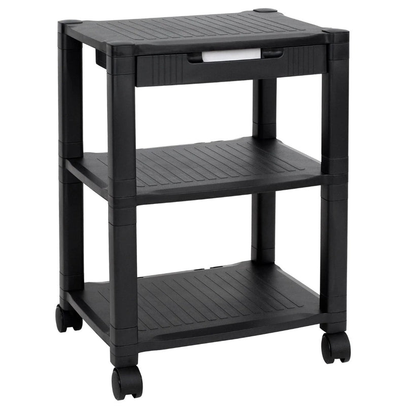 Mount-IT - Mount-It! Printer Cart Height Adjustable Rolling with Casters 3 Shelves Max 22lbs per Shelf (17.2 x 13.25In) 24In Tall - Black