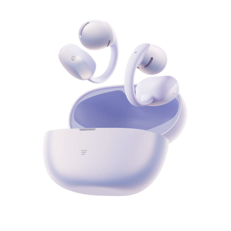 Shokz - Shokz OpenDots Air PURPLE True Wireless Earbuds Clip On Nickel Titanium Ultra Lightweight Compact Comfortable Fit Balanced Sound Force Sensor Controls - IP55 Water Resistant - 36hr Playtime