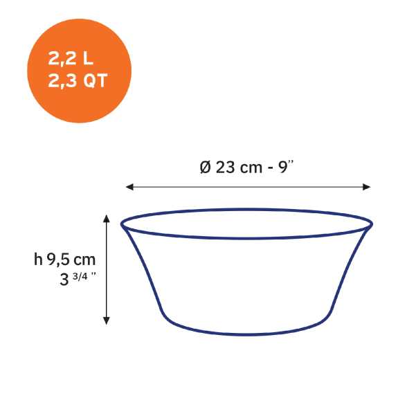 Duralex - Duralex Lys Green Salad Bowl 23 cm, Set of 6