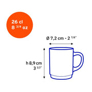 Duralex - Duralex Versailles Clear Mug 260 ml, Set of 6