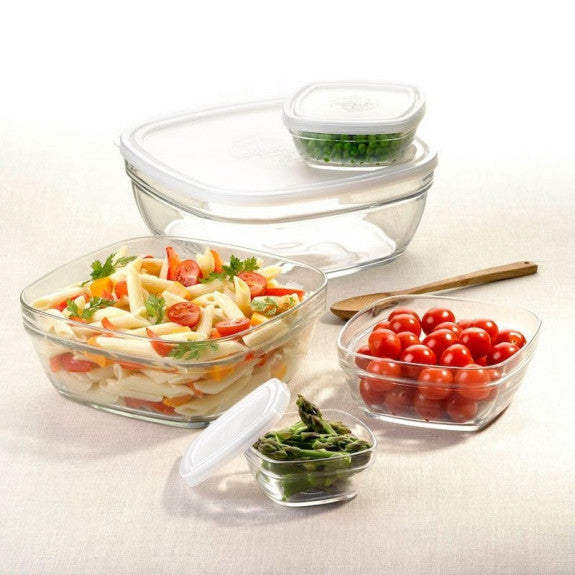 Duralex - Duralex Lys / Freshbox Square Stackable Bowl with White Lid 23 cm
