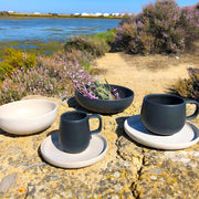 Mesa Ceramics - Mesa Ceramics Uno Granite Stoneware Espresso Cup and Saucer 75 ml