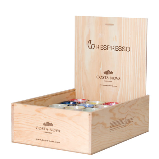 Costa Nova - Grespresso Wooden Display Box 40 Espresso Cups Assortment"D