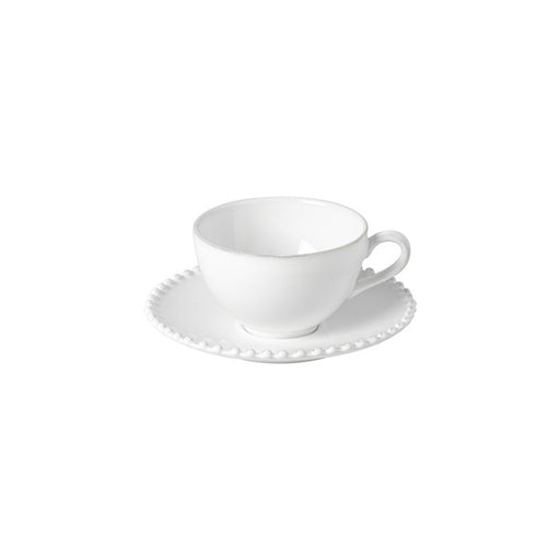 Costa Nova - Pearl White Tea Cup and Saucer