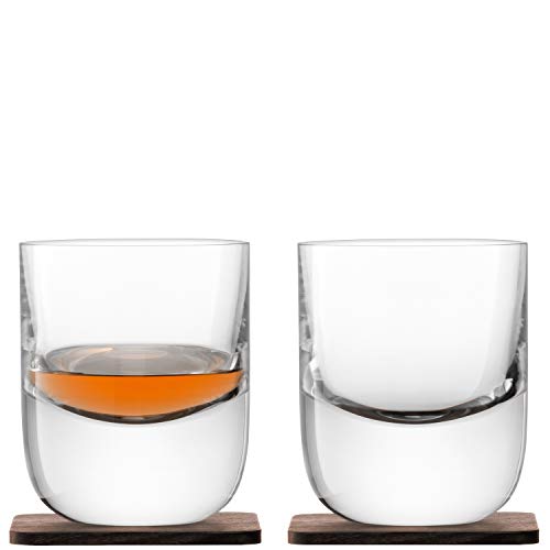 LSA - Whisky Renfrew - Tumblers with Walnut Coaster (Set of 2) | 270 mL - product view