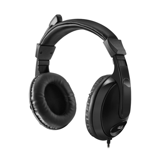 Adesso - Headset Stereo with Boom Mic 3.5mm Multi-Media Volume and Call Controls Comfortable Adjustable Headband - Black