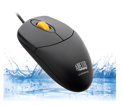 Adesso - Mouse Wired Antimicrobial W3 4 Button up to 1000dpi PC/Mac - Black