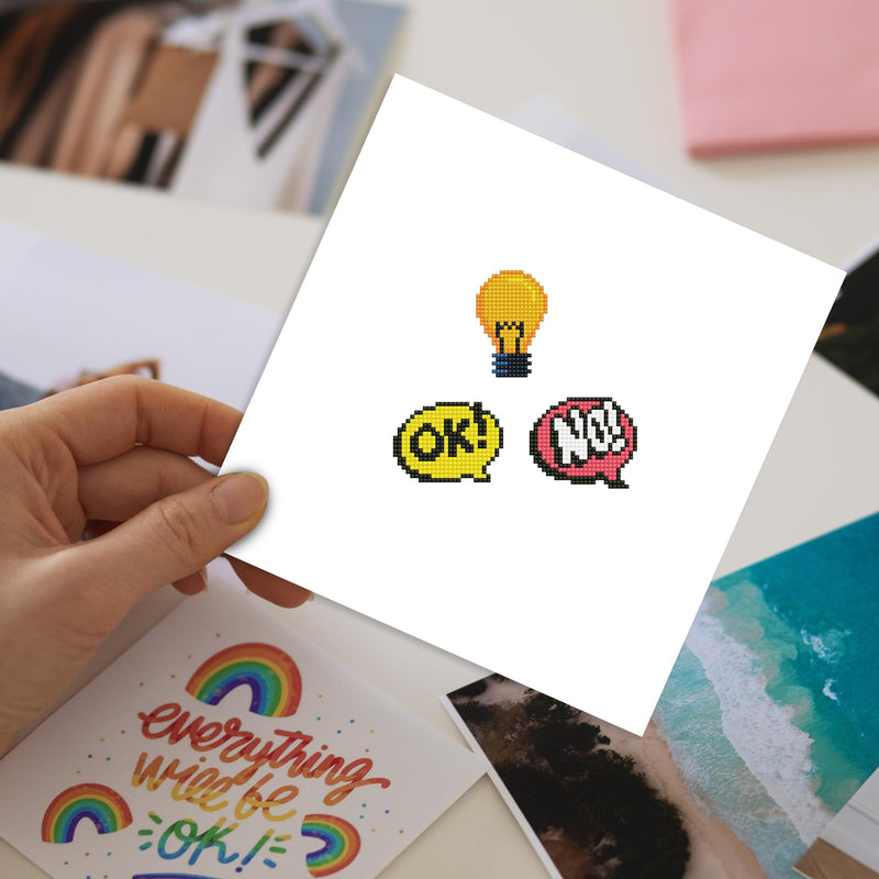 DIAMOND DOTZ - DOTZIES Stickers - Hmmm - Ok! - Light Globe - No! - Limolin 