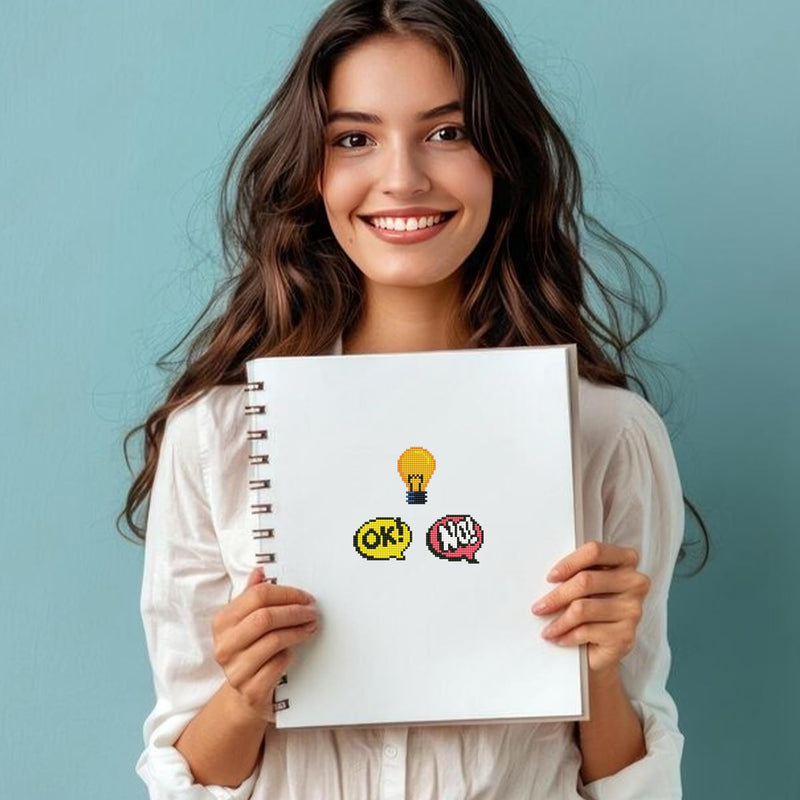 DIAMOND DOTZ - DOTZIES Stickers - Hmmm - Ok! - Light Globe - No! - Limolin 