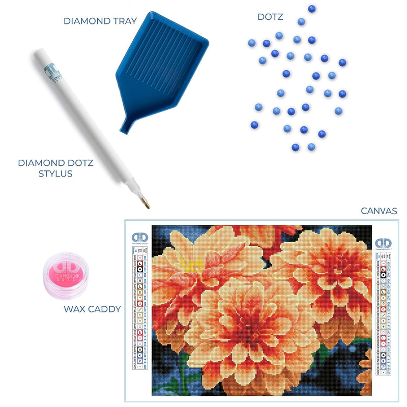 DIAMOND DOTZ - Peach Dahlias - Limolin 