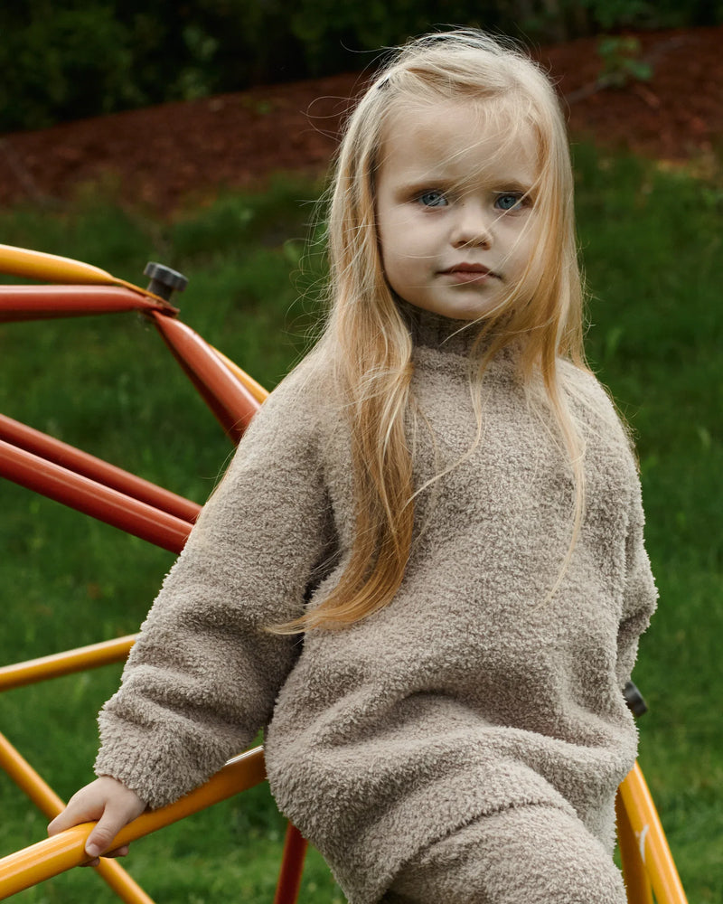7AM - Boxy Mock Neck Sweater - Fuzzy