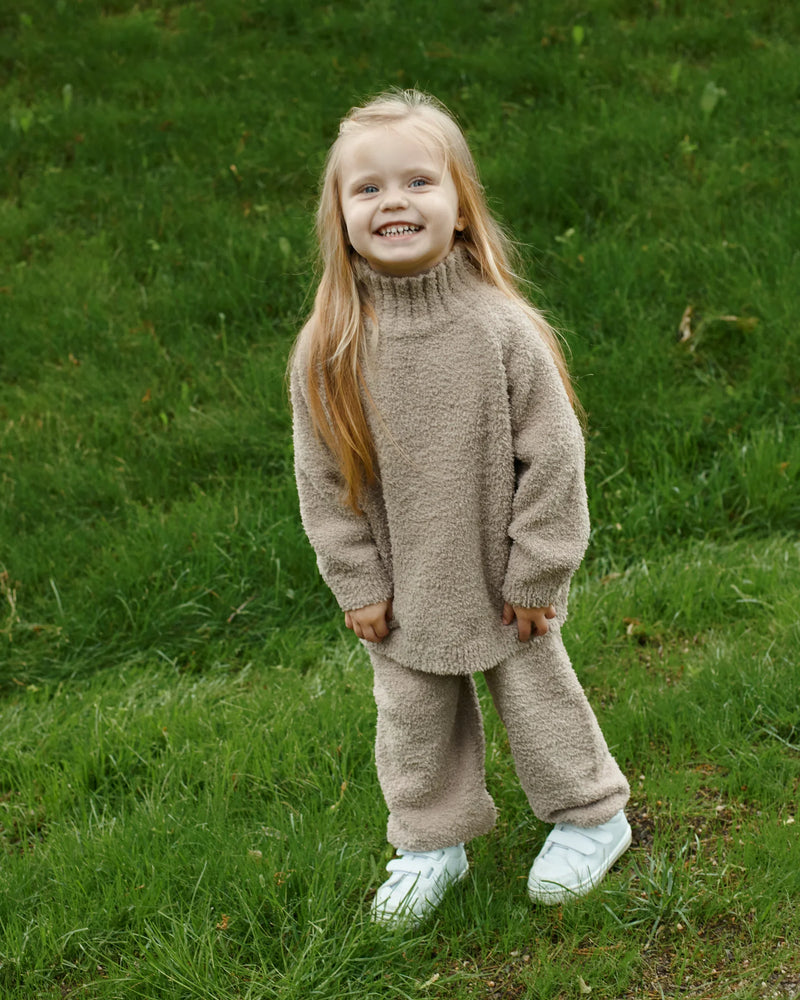 7AM - Boxy Mock Neck Sweater - Fuzzy