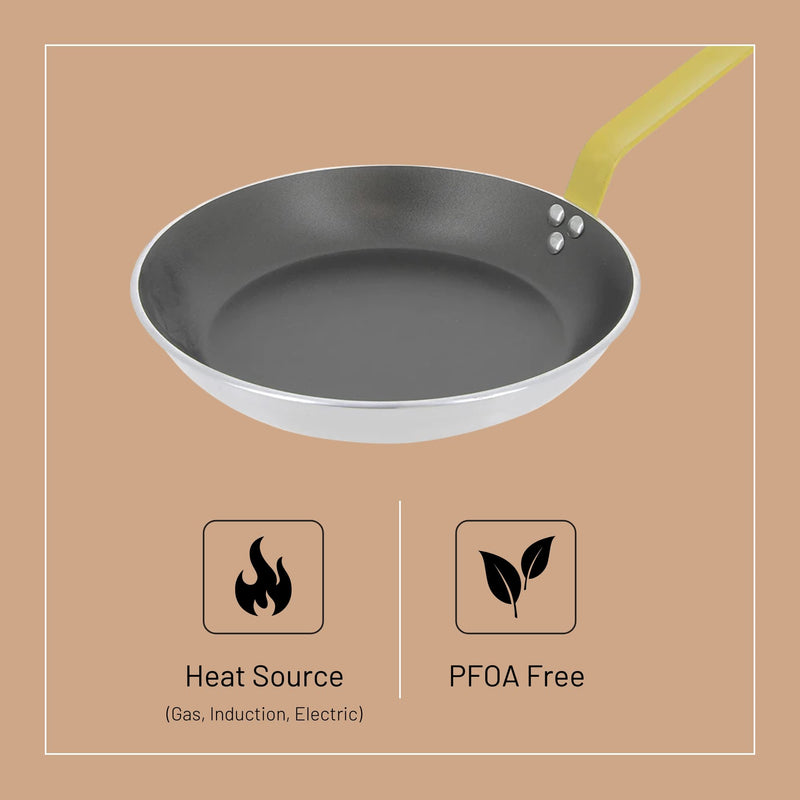 Debuyer - Choc, Frypan Round Non-stick 32cm Yellow Handle - Limolin 