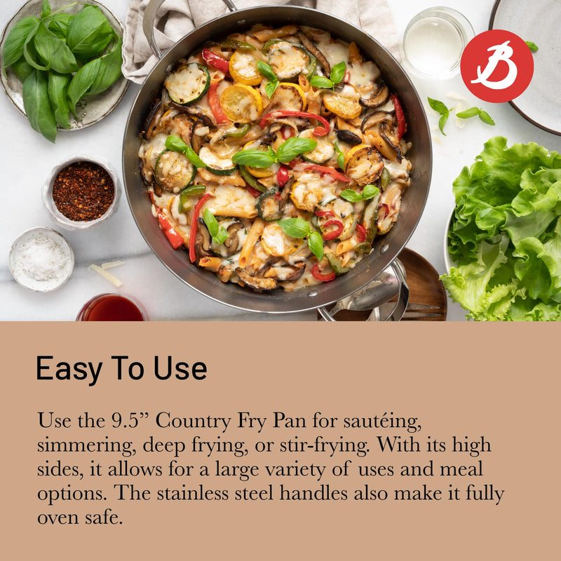 Debuyer - Mineral B, Country Frypan 24cm 2 Handles - Limolin 