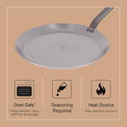 Debuyer - Mineral B Element, Pancake Pan 26cm Steel Round - Limolin 