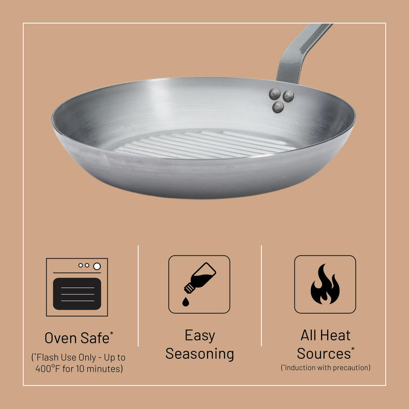 Debuyer - Mineral B Element, Round Grill Pan 26cm - Limolin 