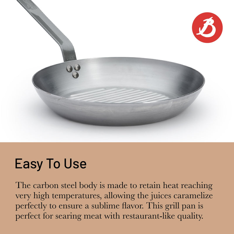 Debuyer - Mineral B Element, Round Grill Pan 26cm - Limolin 