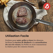 Debuyer - Mineral B Element, Steel, Frypan 24cm, Round - Limolin 