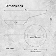 Debuyer - Mineral B Element, Steel, Frypan 24cm, Round - Limolin 