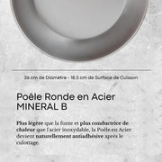 Debuyer - Mineral B Element, Steel, Frypan 26cm, Round - Limolin 