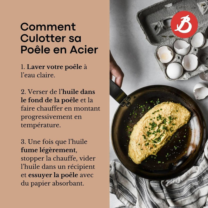 Debuyer - Mineral B Element, Steel, Frypan 26cm, Round - Limolin 