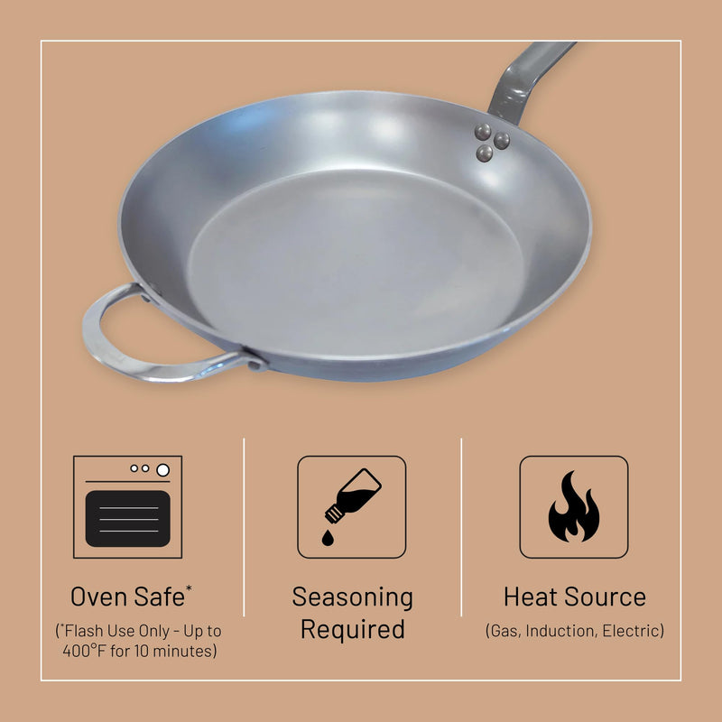 Debuyer - Mineral B Element, Steel, Frypan 32cm, Round - Limolin 
