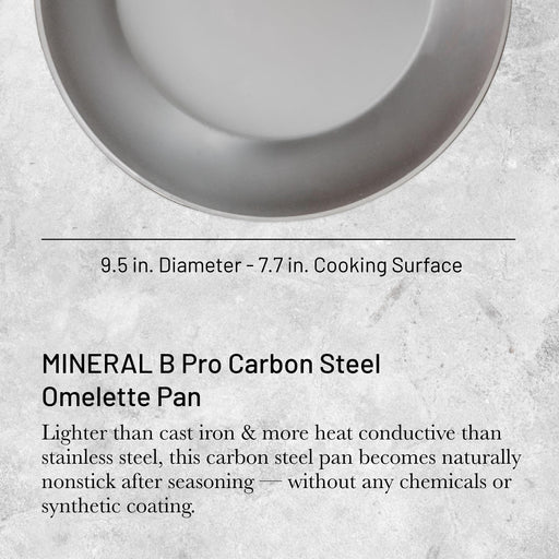 Debuyer - Mineral B Pro, Carbon Steel Omelette Pan, 24cm - Limolin 