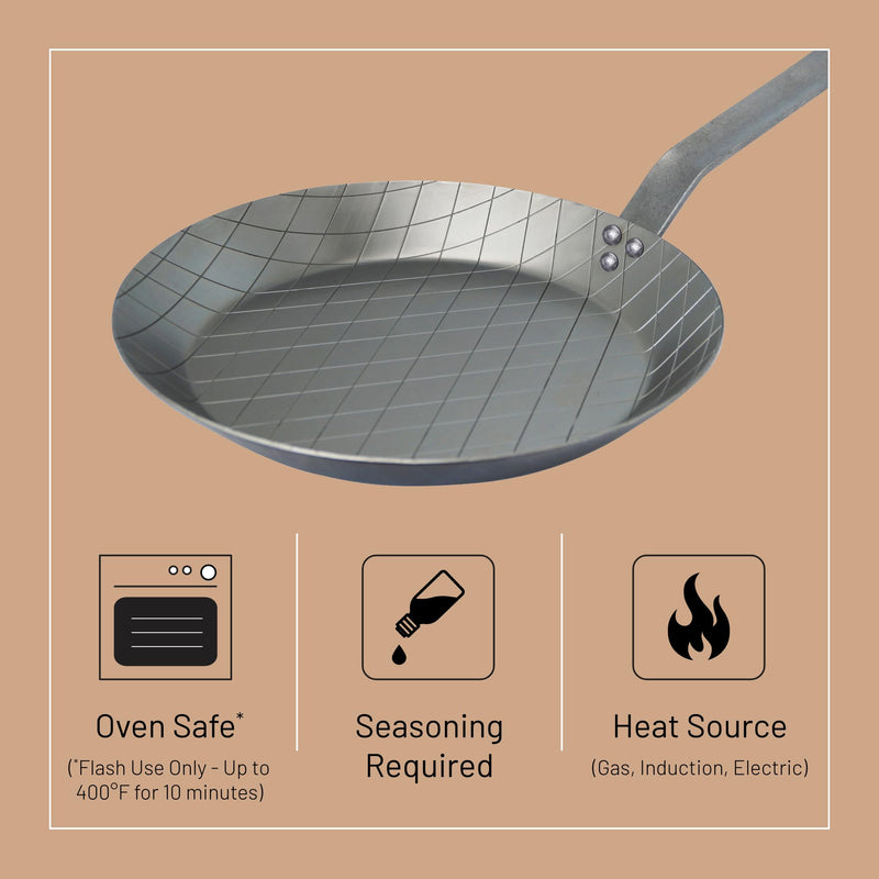 Debuyer - Mineral B, Steak Frypan, Steel, 24cm - Limolin 