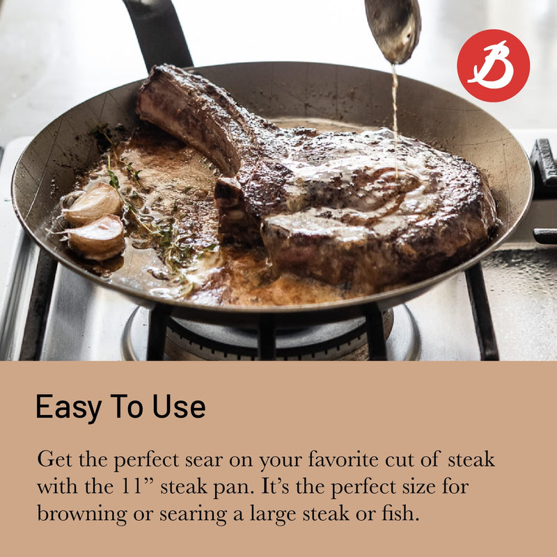 Debuyer - Mineral B, Steak Frypan, Steel, 28cm - Limolin 