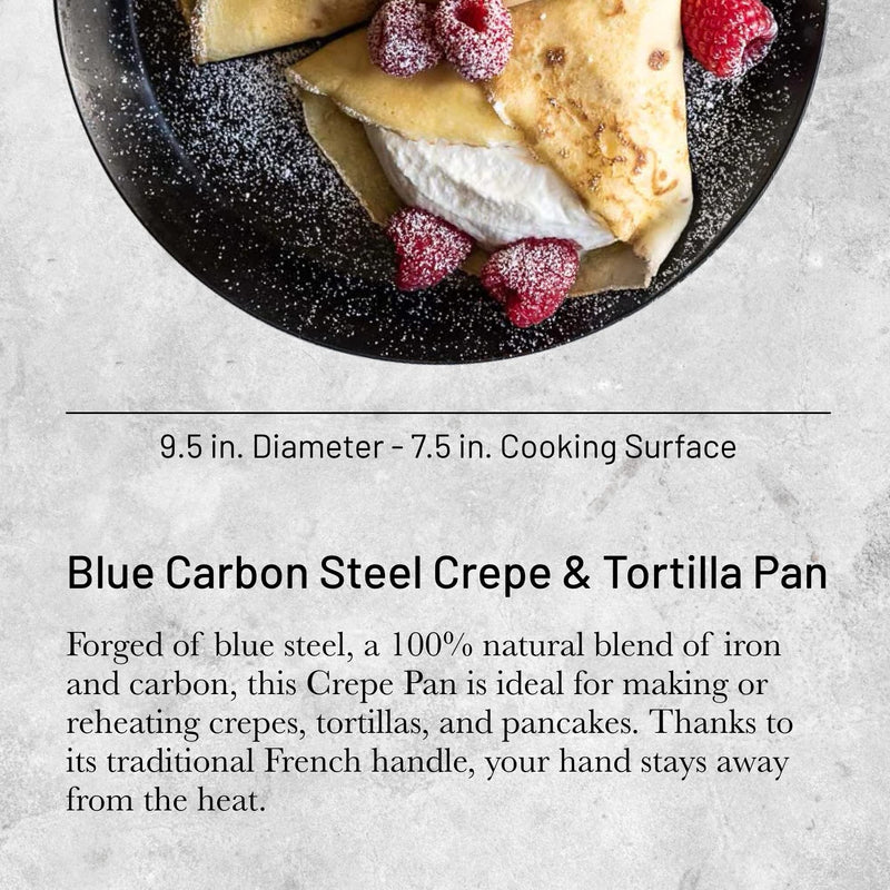 Debuyer - Pancake Pan, Thickness Blue Steel, 24cm/2mm - Limolin 
