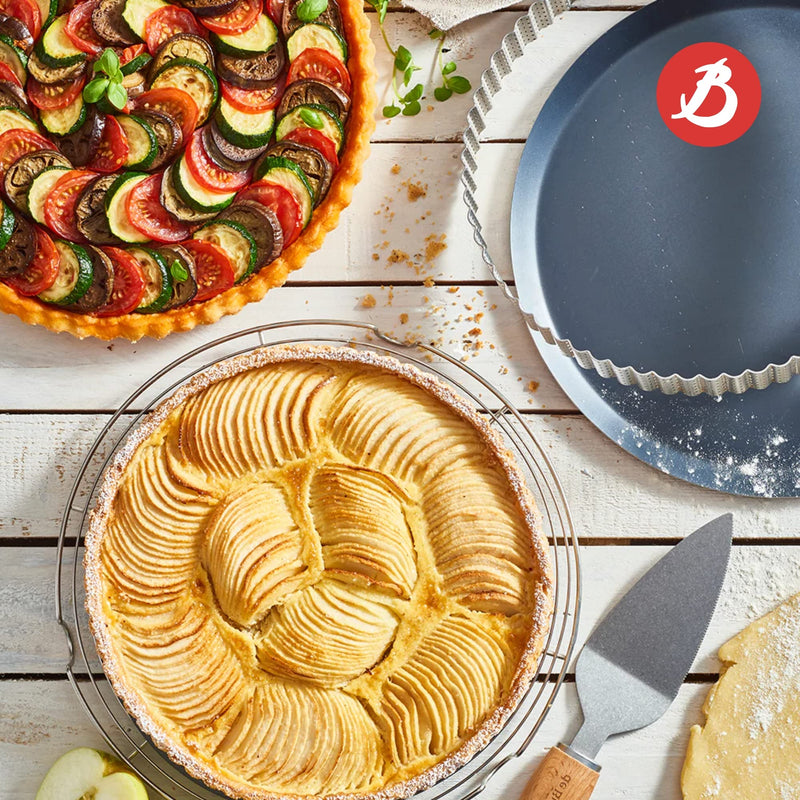 Debuyer - Pizza Tray Round, Heavy Blue Steel, 32cm - Limolin 