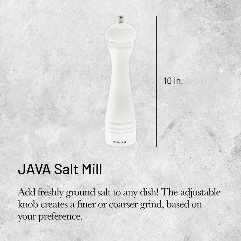 Debuyer - Salt Mill, SS Mechanism 25cm/9.84", Java, Matte White - Limolin 