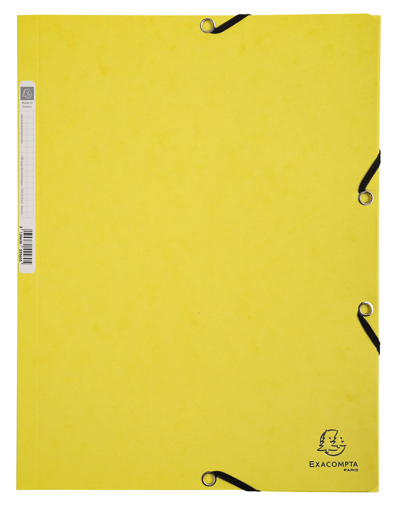 EXACOMPTA - AQUAREL ELASTICATED FOLDER, 3 FLAP, A4 - ASSORTED COLOURS - Limolin 