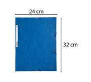 EXACOMPTA - ELASTICATED FOLDER, 3-FLAP, 400GSM PRESSBOARD, A4 - BLUE - Limolin 