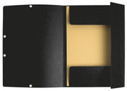 EXACOMPTA - EXACOMPTA ELASTICATED FOLDER, 3-FLAP, 400GSM PRESSBOARD, A4 - BLACK - Limolin 