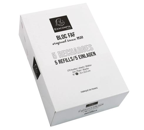 EXACOMPTA - FAF 4 Blank Refills 5¼X8¼ (Packs of 5) - Limolin 