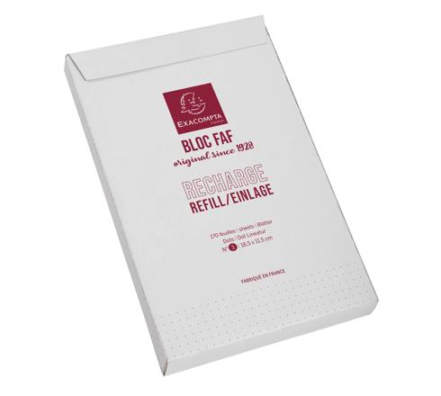 EXACOMPTA - FAF REFILL NO.2 16X10CM 170 SHEETS, DOTS - WHITE - Limolin 