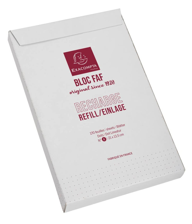 EXACOMPTA - FAF REFILL NO.4 21X13.5CM 170 SHEETS DOT - WHITE - Limolin 