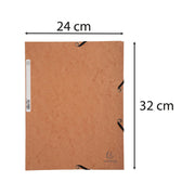 EXACOMPTA - Tan Soft Card Folder 3 Flaps + Elast 24x32cm - Limolin 