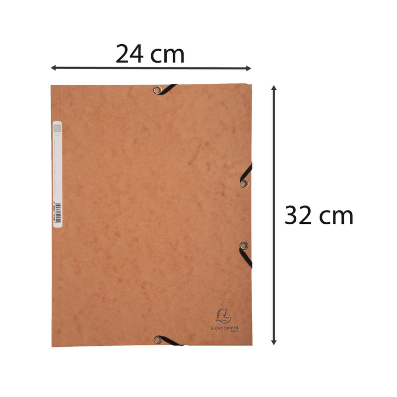EXACOMPTA - Tan Soft Card Folder 3 Flaps + Elast 24x32cm - Limolin 