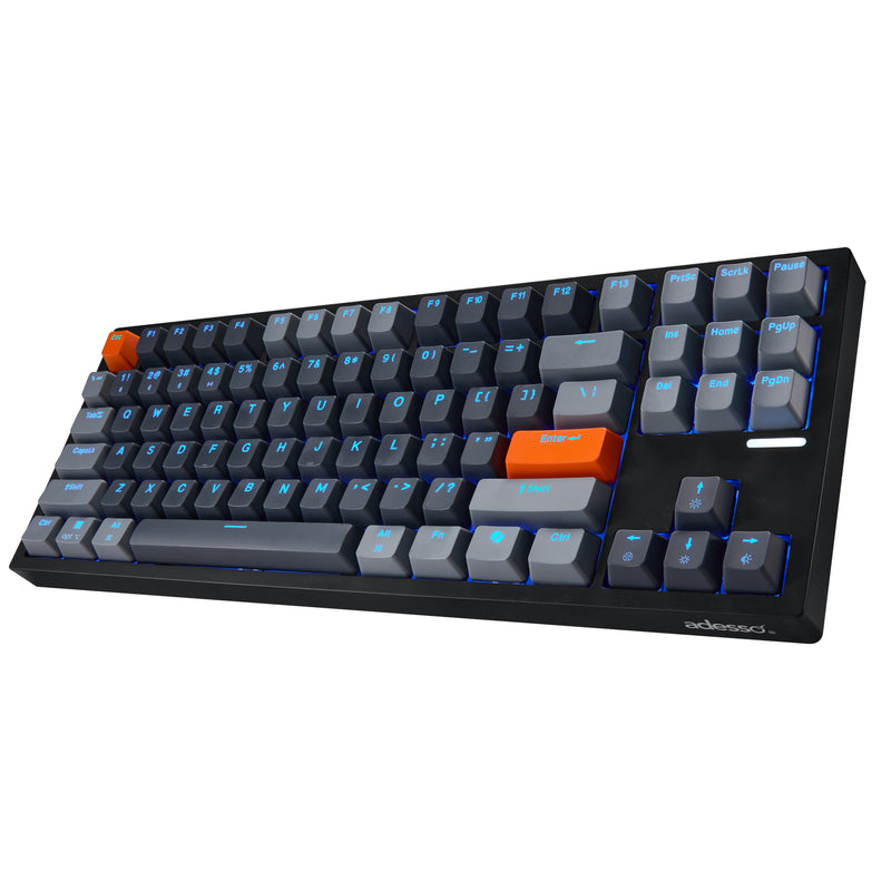 Adesso - Wired/Wireless/Bluetooth Multi-OS Illuminated Mechanical QMK VIA Compact Keyboard With CoPilot Ai Hotkey (Red Switch)
