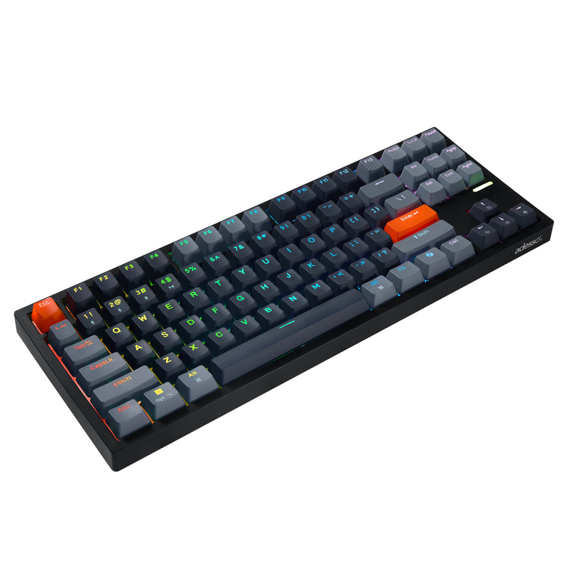 Adesso - Wired/Wireless/Bluetooth Multi-OS Illuminated Mechanical QMK VIA Compact Keyboard With CoPilot Ai Hotkey (Red Switch)
