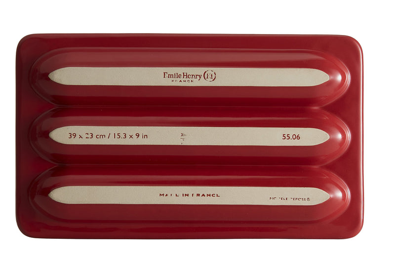 Emile Henry Baguette Baker and Mold 39.5x23cm / 15.5x9" 3.7L - Limolin 