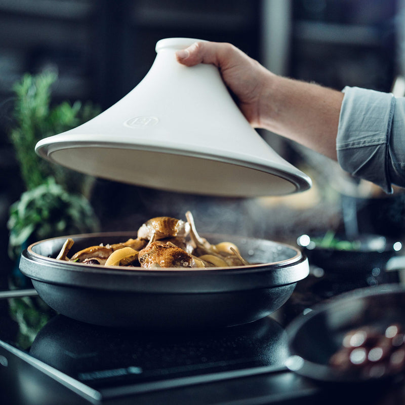 Emile Henry DELIGHT, ARDOISE, Tagine, White Lid, 4L - Limolin 