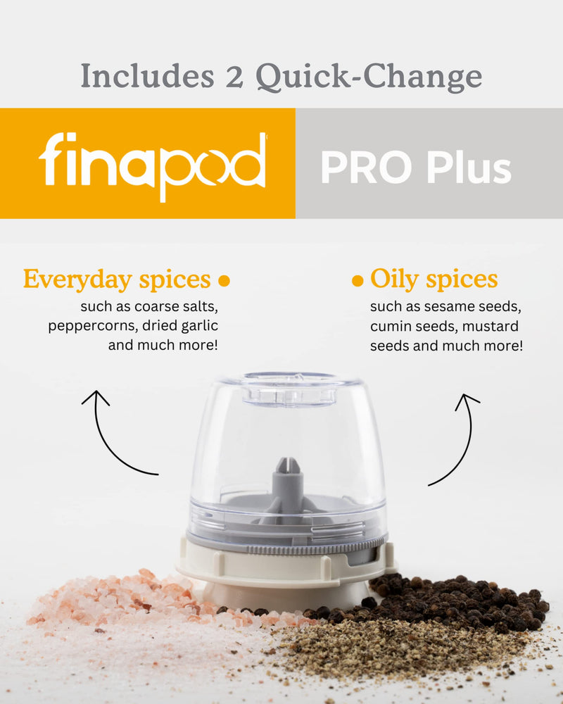 Finamill - Grinder with two FinaPod Pro Plus pods, Battery operated, Stone - Limolin 