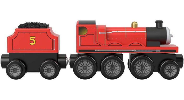 Fisher-Price - Price - Thomas And Friends - Wood Engine & Car - Large - James - Limolin 