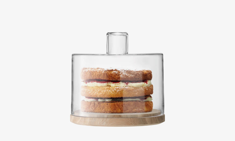 LSA - Lotta - Cake Dome with with Ash Wood Base 25 | 25.5 cm