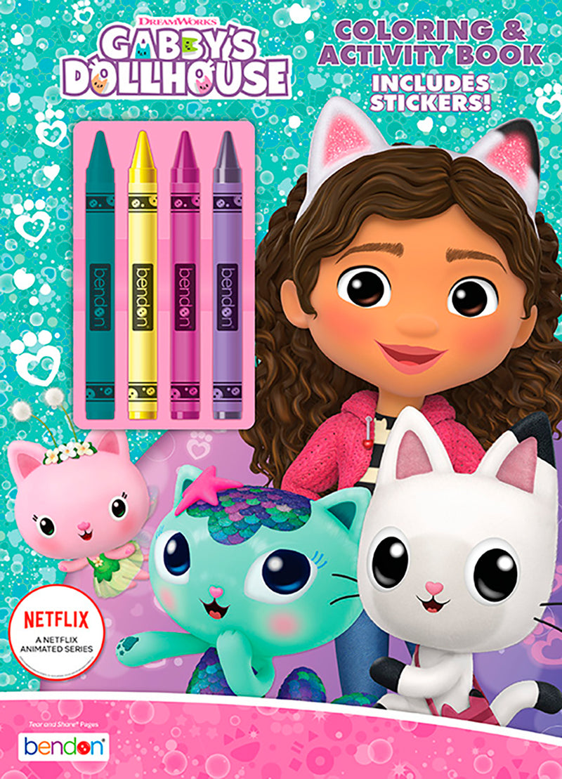 Gabby's Dollhouse - Colouring And Activity Book  W/Crayons In Pdq - Bilingual - Limolin 