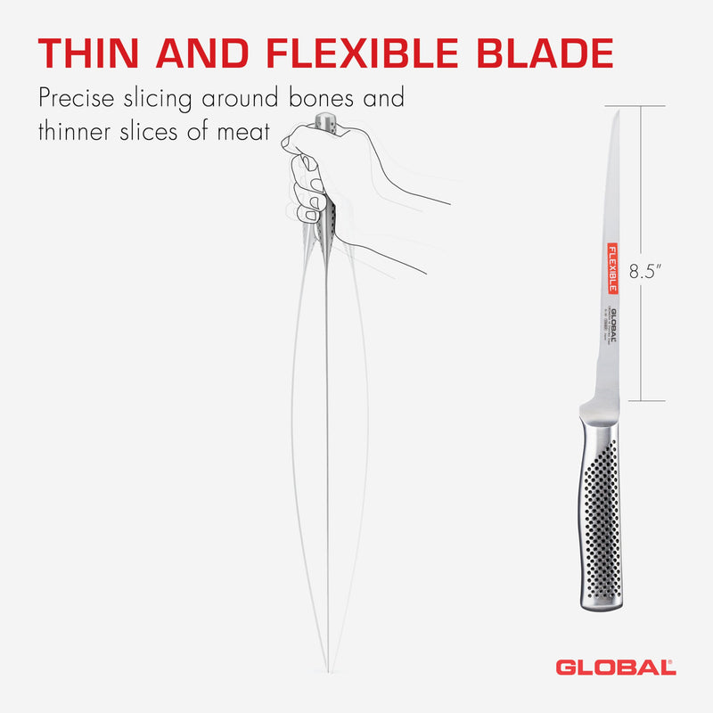 Global - Filet Knife "Swedish" Flexible 21cm/8.5" - Limolin 